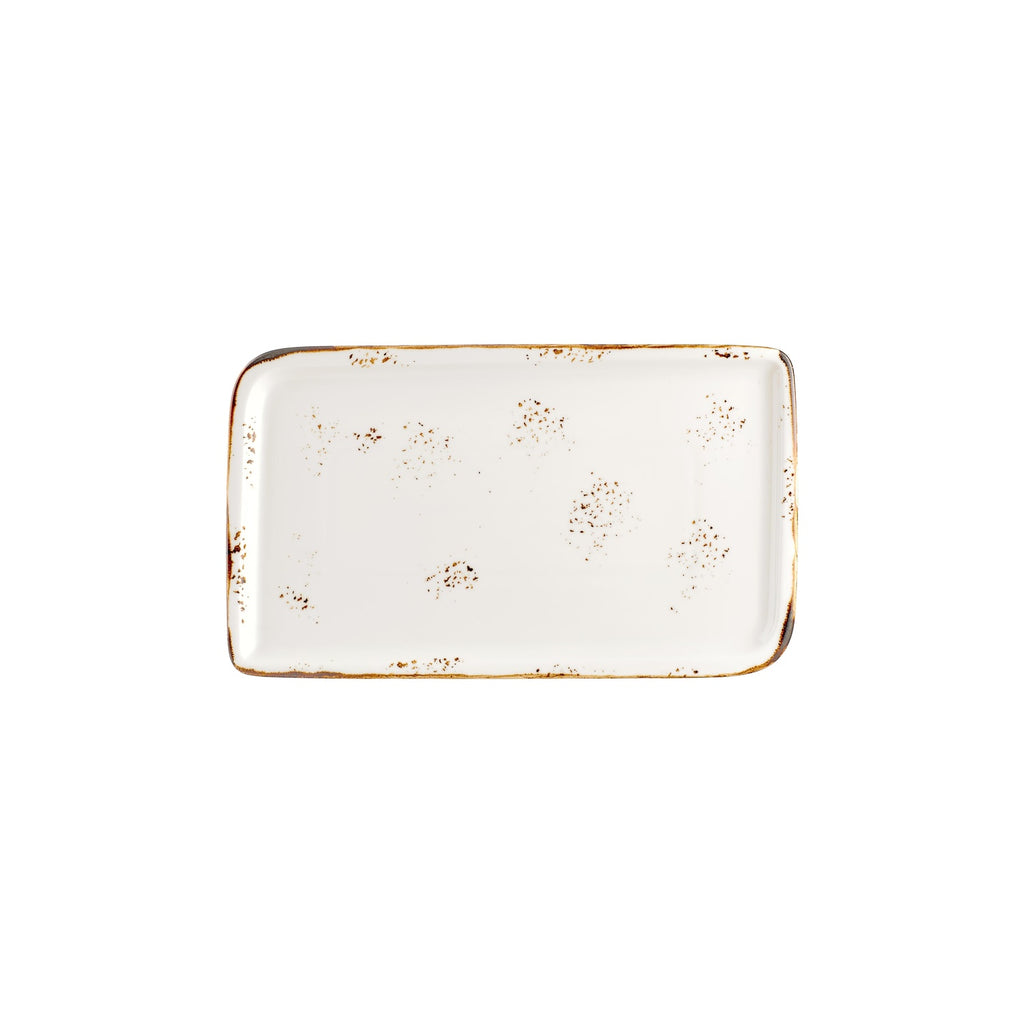 Turgla Harmony Elegance 11.75Inch  x 7Inch  x h:0Inch  Rectangular Brown Vitrified Platter SKU: T-HAELAR34DT-6