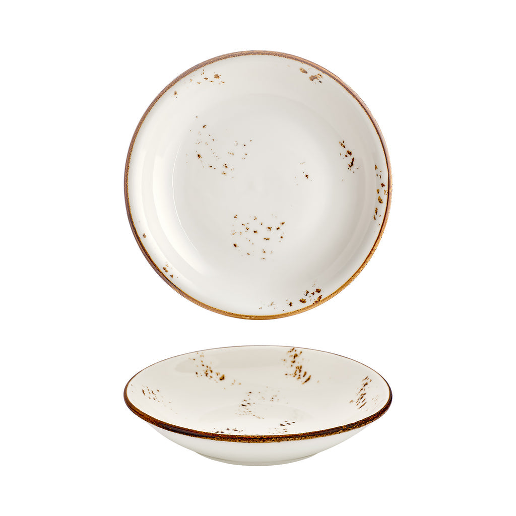 Turgla Harmony Elegance dia.11Inch  h:0Inch  57 oz. Round Brown Vitrified Deep Plate SKU: T-HAELFL28CK-6