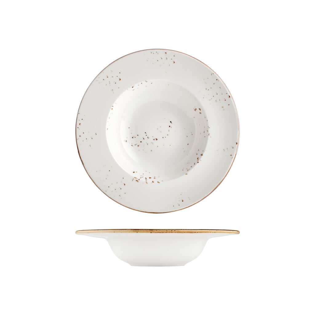 Turgla Harmony Elegance dia.11Inch  h:2.25Inch  16 oz. Round Brown Vitrified Deep Plate SKU: T-HAELGT28CK-6