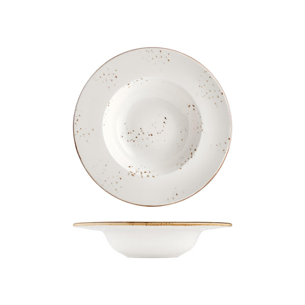 Turgla Harmony Elegance dia.11Inch  h:2.25Inch  16 oz. Round Brown Vitrified Deep Plate SKU: T-HAELGT28CK-6