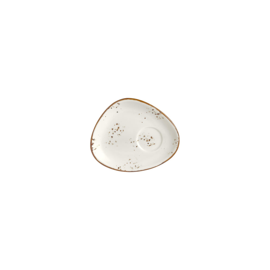 Turgla Harmony Elegance 5.5Inch  x 4.25Inch  x h:0Inch  Organic Brown Vitrified Saucer SKU: T-HAELZT02STB-24