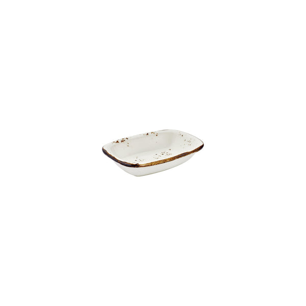 Turgla Harmony Elegance 5.5Inch  x 4Inch  x h:0Inch  Rectangular Brown Vitrified Deep Plate SKU: T-HAELZT14DKY-12