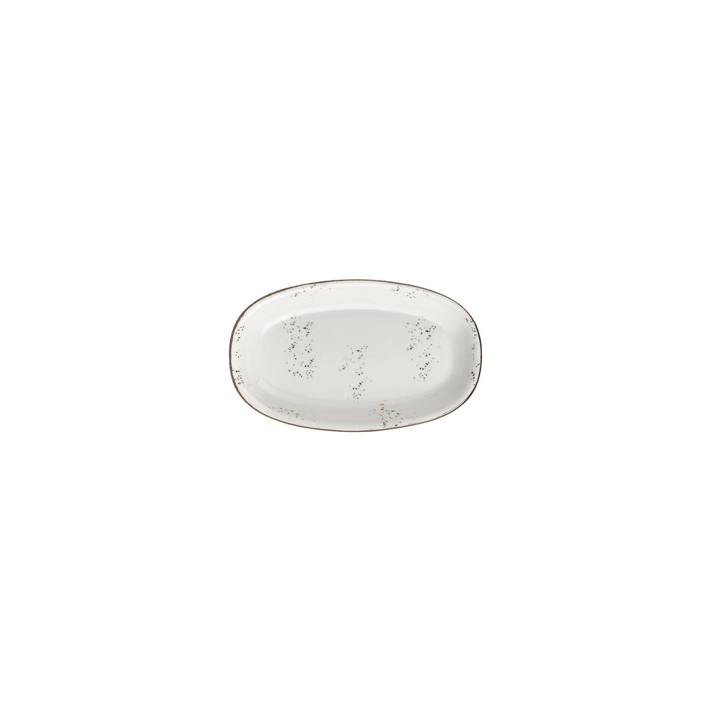 Turgla Harmony Elegance 7.5Inch  x 4.25Inch  x h:1Inch  Oval Brown Vitrified Platter SKU: T-HAELZT19OV-12