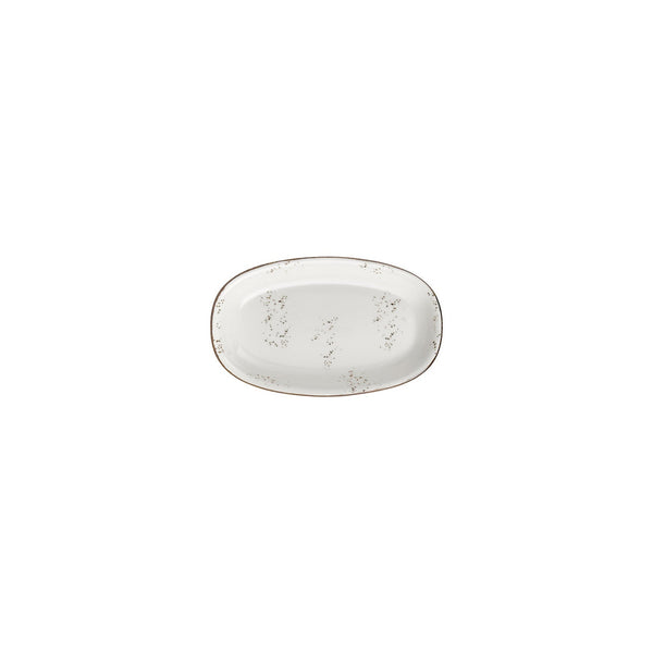 Turgla Harmony Elegance 7.5Inch  x 4.25Inch  x h:1Inch  Oval Brown Vitrified Platter SKU: T-HAELZT19OV-12