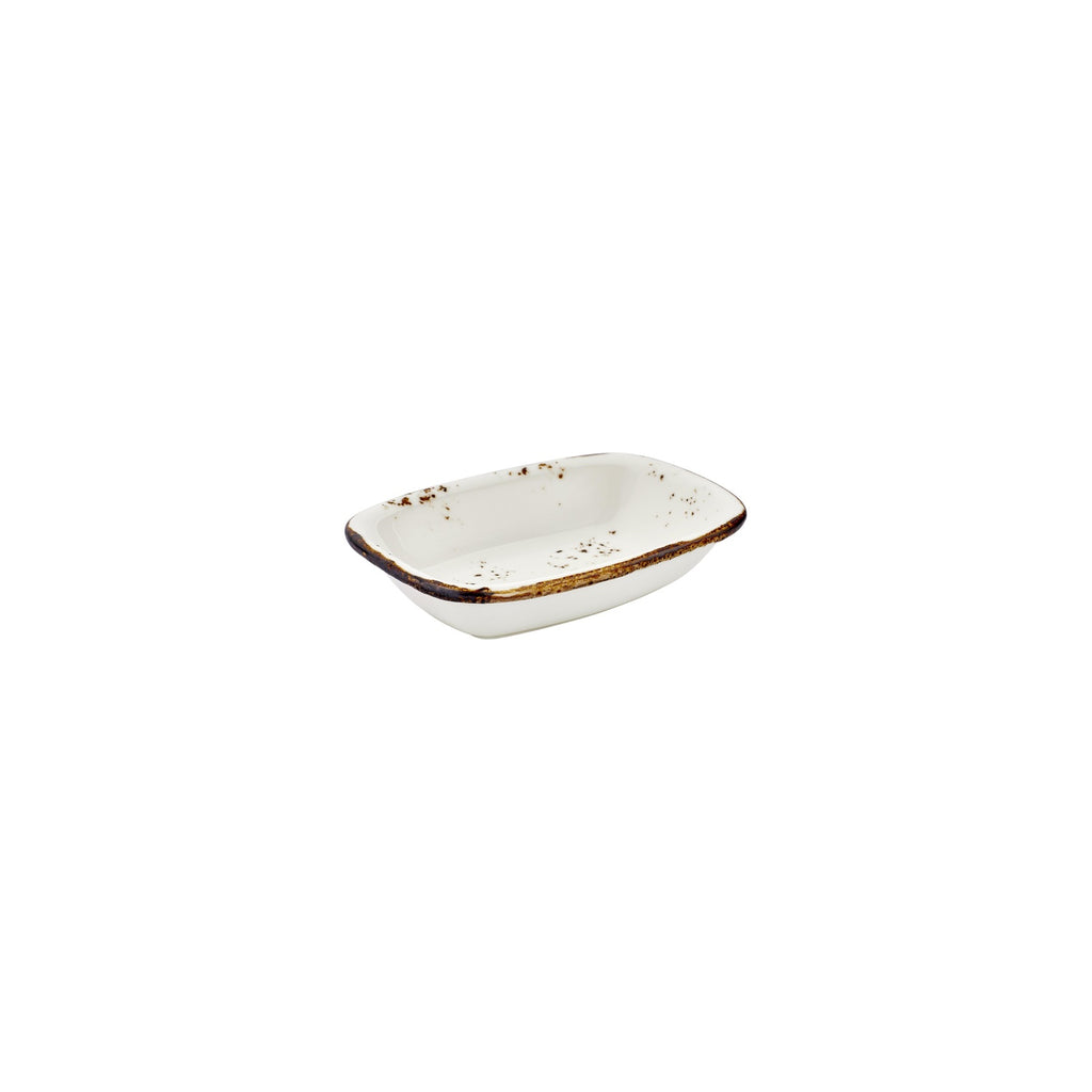Turgla Harmony Elegance 7.75Inch  x 5.5Inch  x h:0Inch  Rectangular Brown Vitrified Deep Plate SKU: T-HAELZT20DKY-12