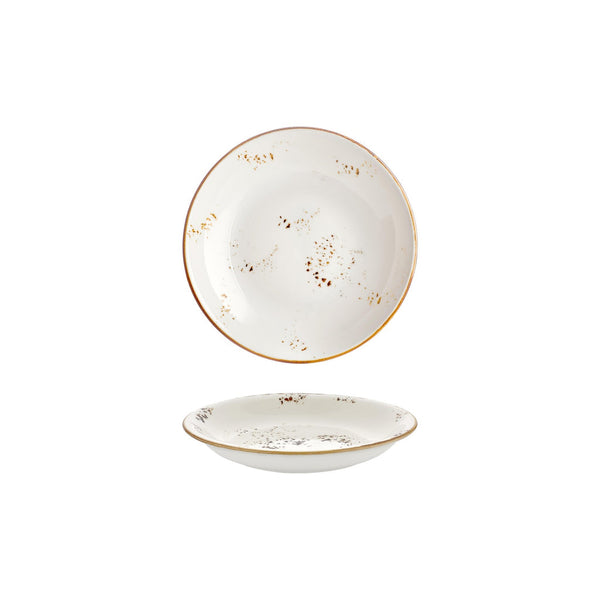 Turgla Harmony Elegance dia.8.25Inch  h:0Inch  17 oz. Round Brown Vitrified Deep Plate SKU: T-HAELZT21CK-12