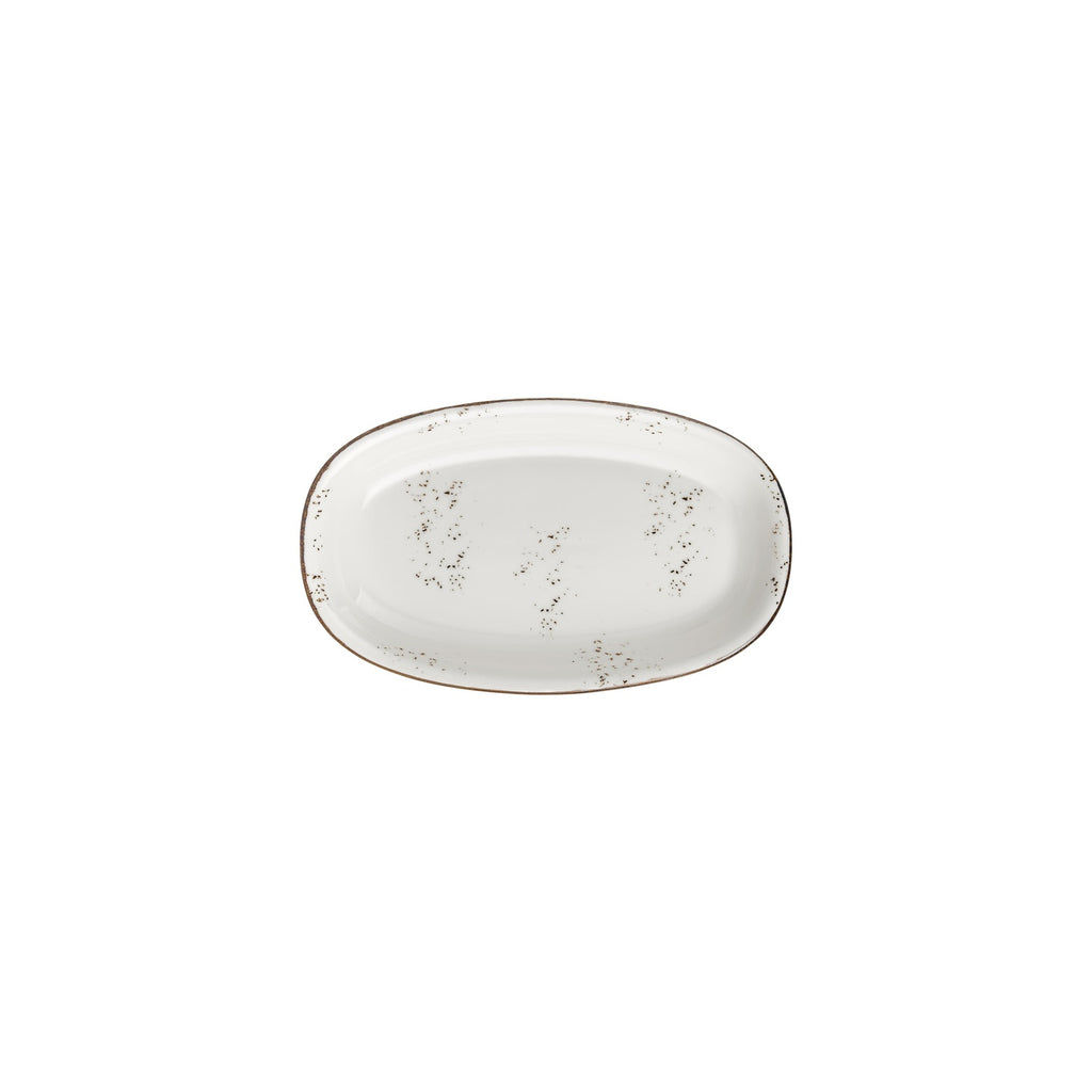 Turgla Harmony Elegance 9.5Inch  x 5.75Inch  x h:1Inch  Oval Brown Vitrified Platter SKU: T-HAELZT24OV-12
