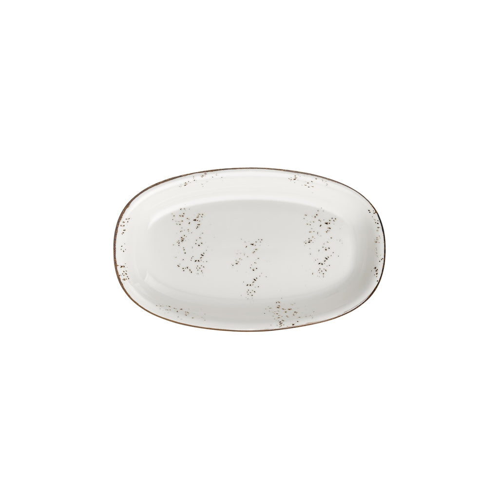 Turgla Harmony Elegance 11.5Inch  x 7Inch  x h:1.25Inch  Oval Brown Vitrified Platter SKU: T-HAELZT29OV-6