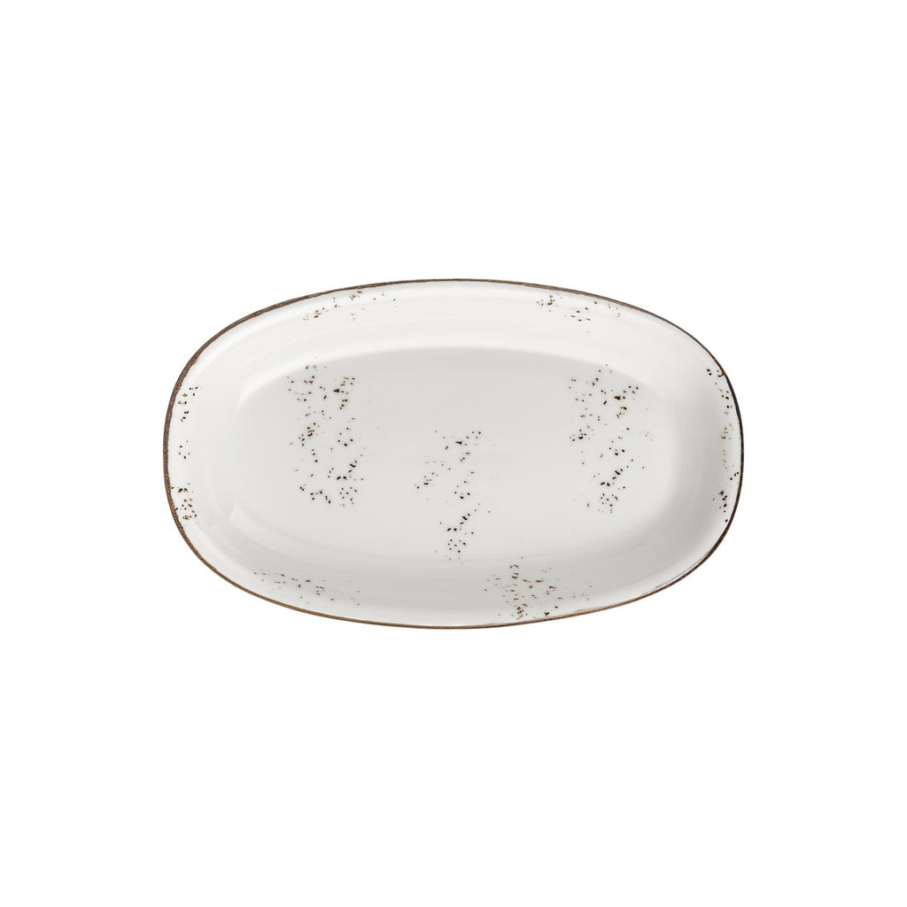 Turgla Harmony Elegance 13.5Inch  x 8Inch  x h:1.5Inch  Oval Brown Vitrified Platter SKU: T-HAELZT34OV-6