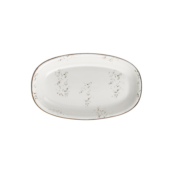 Turgla Harmony Elegance 13.5Inch  x 8Inch  x h:1.5Inch  Oval Brown Vitrified Platter SKU: T-HAELZT34OV-6