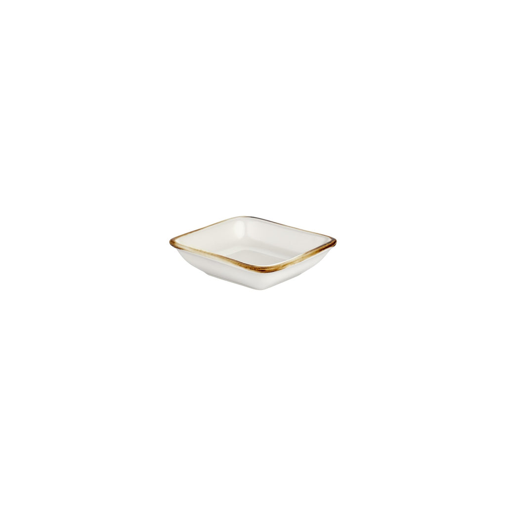 Turgla Gleam 4Inch  x 3.5Inch  x h:0.5Inch  2 oz. Square Brown Vitrified Bowl SKU: T-HAGLAR13KS-24