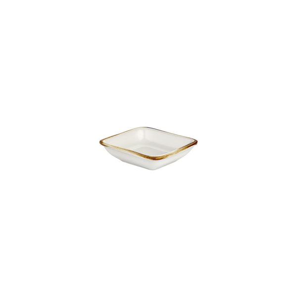 Turgla Gleam 4Inch  x 3.5Inch  x h:0.5Inch  2 oz. Square Brown Vitrified Bowl SKU: T-HAGLAR13KS-24