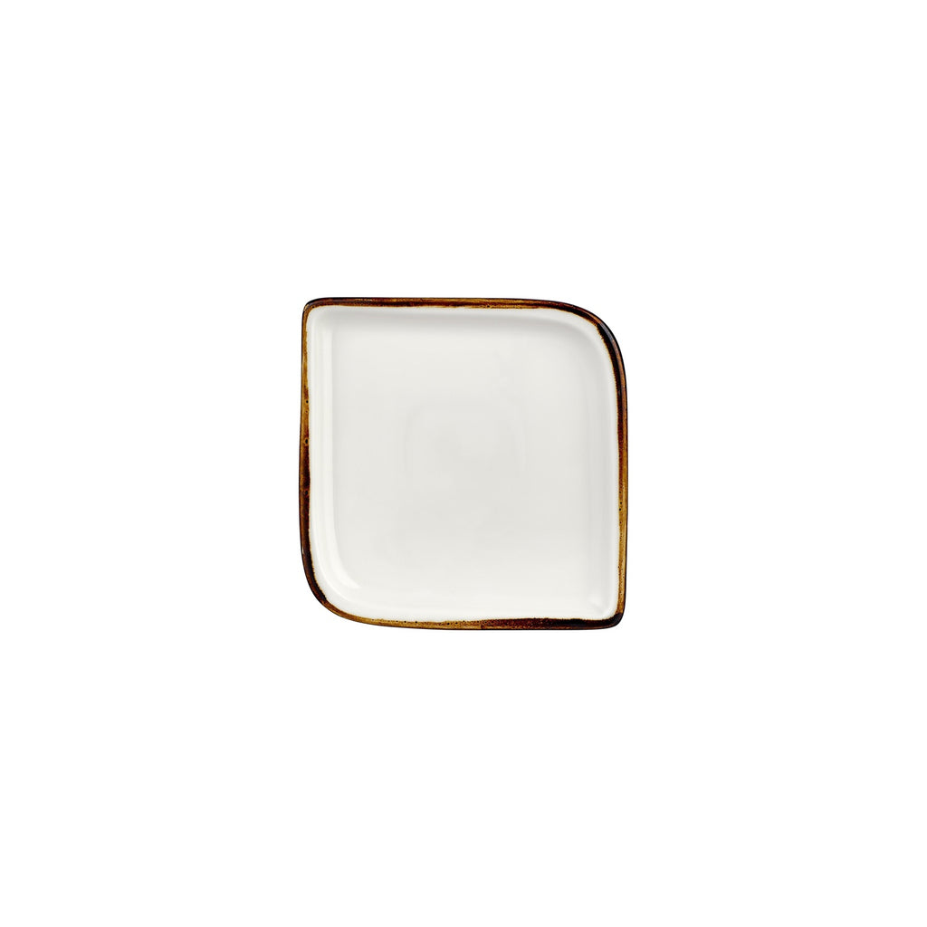 Turgla Gleam 7.5Inch  x 7.5Inch  Square Brown Vitrified Plate SKU: T-HAGLAR25KR-12