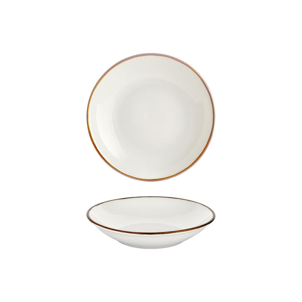 Turgla Gleam dia.9Inch  h:1.75Inch  34 oz. Round Brown Vitrified Deep Plate SKU: T-HAGLFL23CK-6