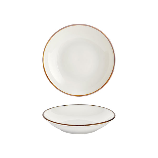 Turgla Gleam dia.9.75Inch  h:2Inch  44 oz. Round Brown Vitrified Deep Plate SKU: T-HAGLFL25CK-6