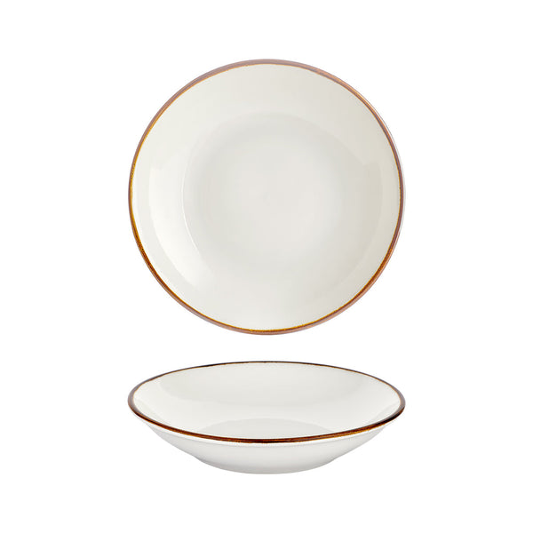 Turgla Gleam dia.11Inch  h:0Inch  57 oz. Round Brown Vitrified Deep Plate SKU: T-HAGLFL28CK-6