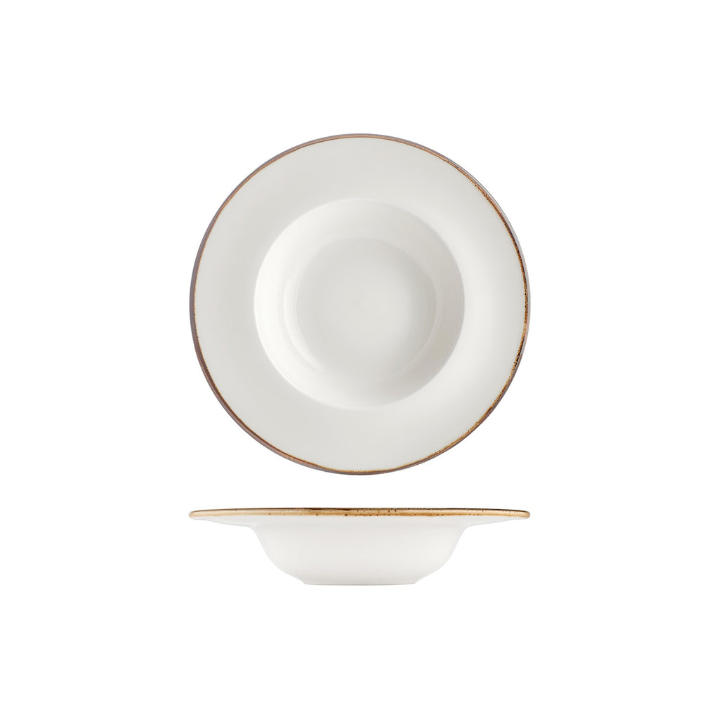 Turgla Gleam dia.9.75Inch  h:2Inch  14 oz. Round Brown Vitrified Deep Plate SKU: T-HAGLGT25CK-6