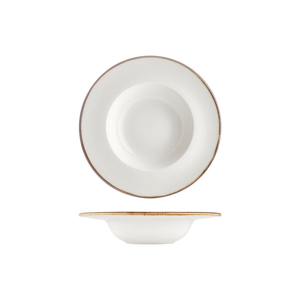 Turgla Gleam dia.9.75Inch  h:2Inch  14 oz. Round Brown Vitrified Deep Plate SKU: T-HAGLGT25CK-6