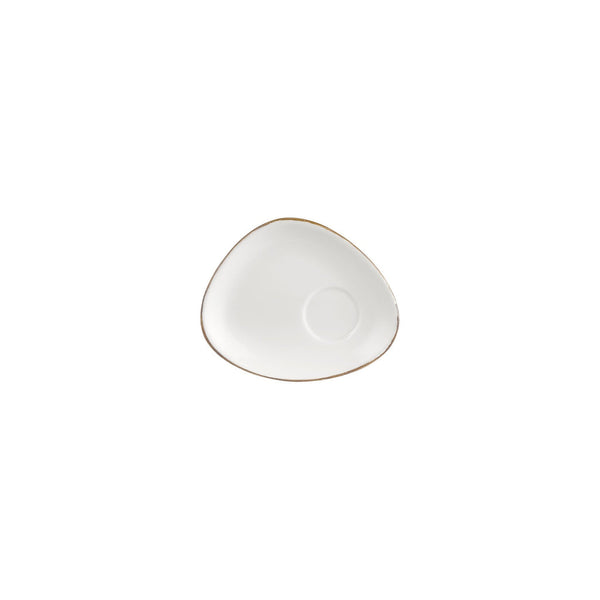 Turgla Gleam 5.5Inch  x 4.25Inch  x h:0Inch  Organic Brown Vitrified Saucer SKU: T-HAGLZT02STB-24