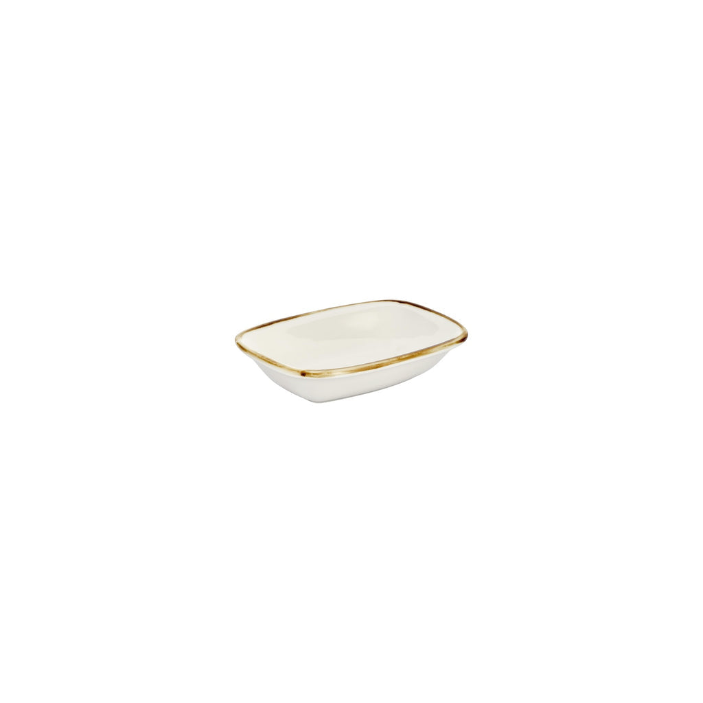 Turgla Gleam 5.5Inch  x 4Inch  x h:0Inch  Rectangular Brown Vitrified Deep Plate SKU: T-HAGLZT14DKY-12