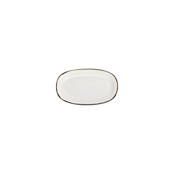 Turgla Gleam 7.5Inch  x 4.25Inch  x h:1Inch  Oval Brown Vitrified Platter SKU: T-HAGLZT19OV-12