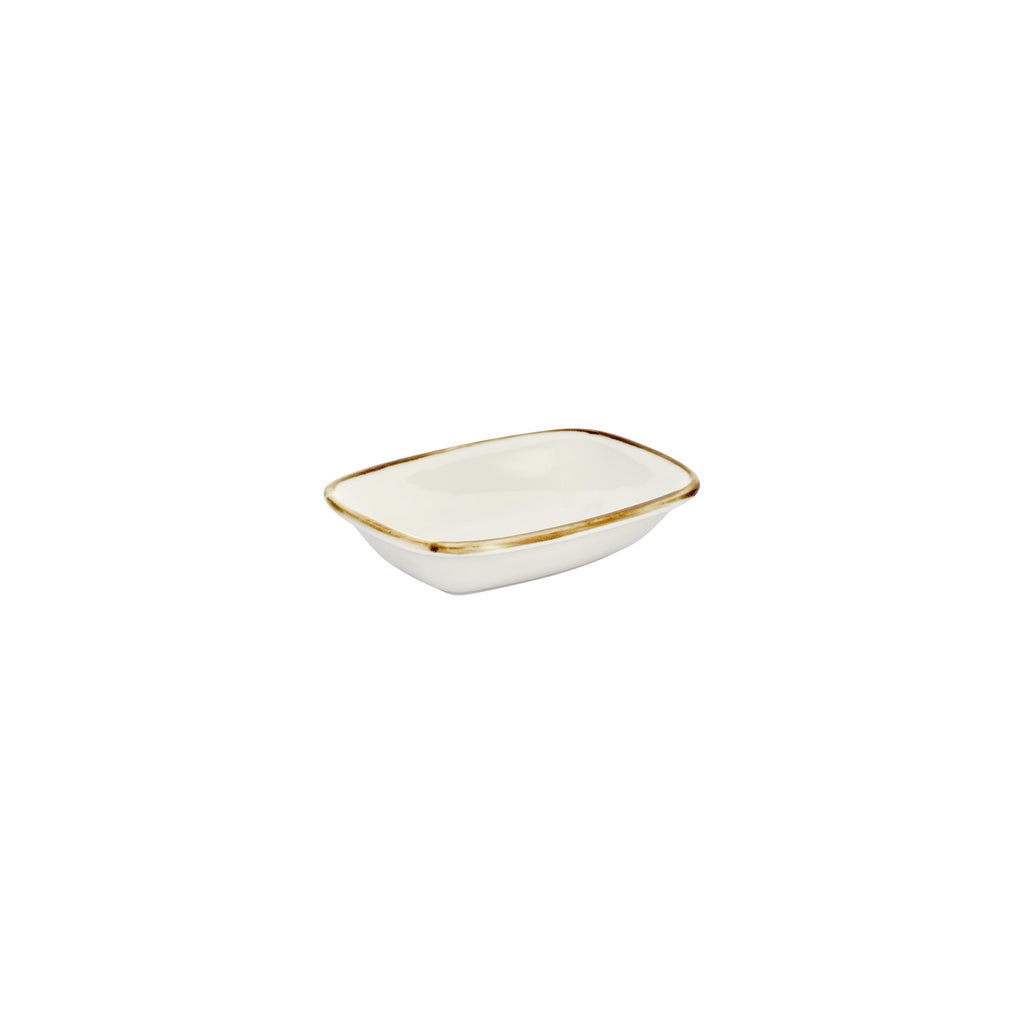 Turgla Gleam 7.75Inch  x 5.5Inch  x h:0Inch  Rectangular Brown Vitrified Deep Plate SKU: T-HAGLZT20DKY-12