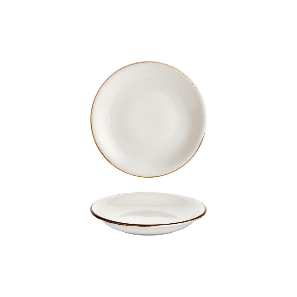 Turgla Gleam dia.8.25Inch  h:0Inch  17 oz. Round Brown Vitrified Deep Plate SKU: T-HAGLZT21CK-12