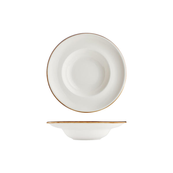 Turgla Gleam dia.9.75Inch  h:2.25Inch  14 oz. Round Brown Vitrified Deep Plate SKU: T-HAGLZT25CK-6