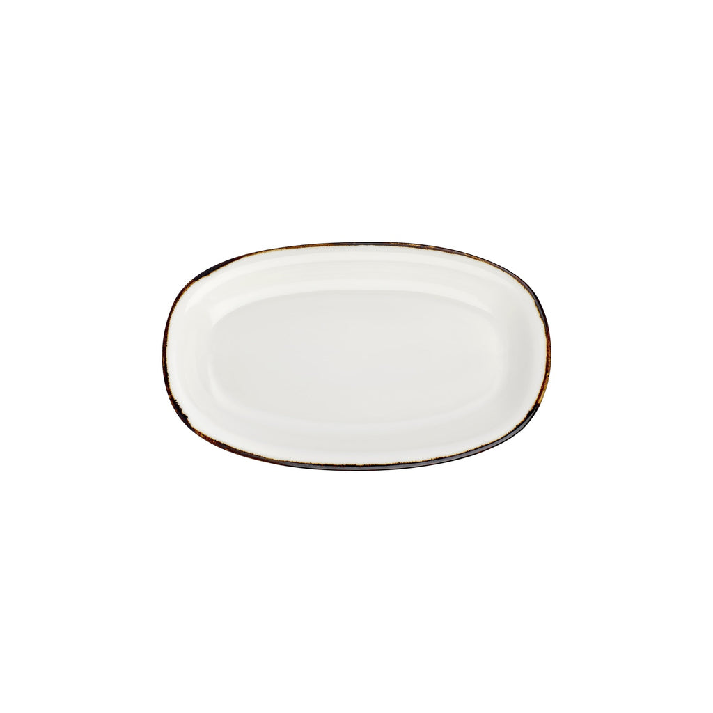 Turgla Gleam 11.5Inch  x 7Inch  x h:1.25Inch  Oval Brown Vitrified Platter SKU: T-HAGLZT29OV-6