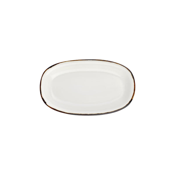 Turgla Gleam 11.5Inch  x 7Inch  x h:1.25Inch  Oval Brown Vitrified Platter SKU: T-HAGLZT29OV-6