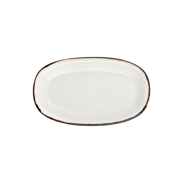 Turgla Gleam 13.5Inch  x 8Inch  x h:1.5Inch  Oval Brown Vitrified Platter SKU: T-HAGLZT34OV-6