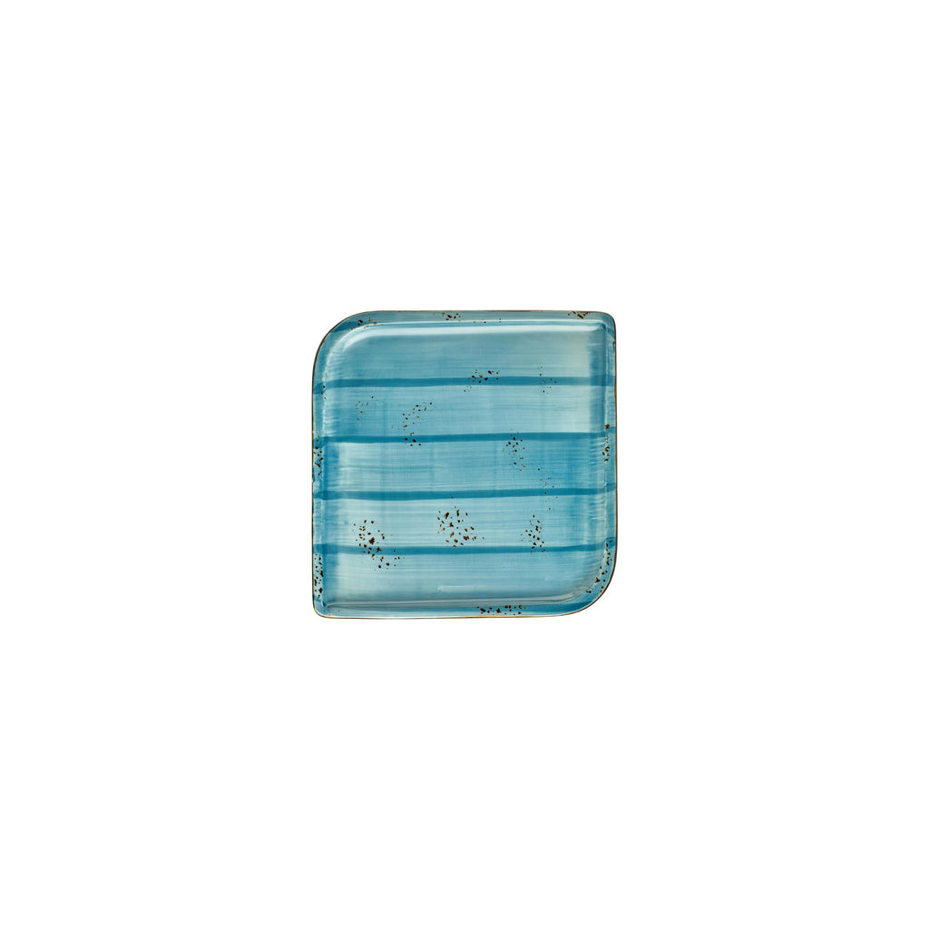 Turgla Infinity 6Inch  x 6Inch  Square Turquoise Vitrified Plate SKU: T-HAINAR20KR-12