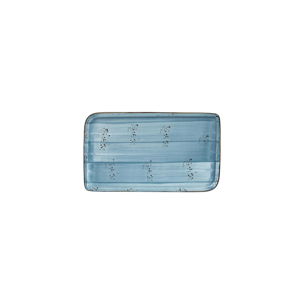 Turgla Infinity 9.5Inch  x 6Inch  Rectangular Turquoise Vitrified Plate SKU: T-HAINAR28DT-12
