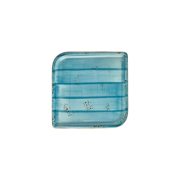 Turgla Infinity 8.75Inch  x 8.75Inch  Square Turquoise Vitrified Plate SKU: T-HAINAR30KR-6