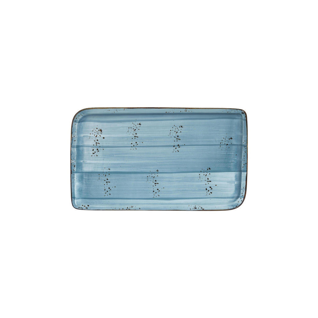Turgla Infinity 11.75Inch  x 7Inch  x h:0Inch  Rectangular Turquoise Vitrified Platter SKU: T-HAINAR34DT-6