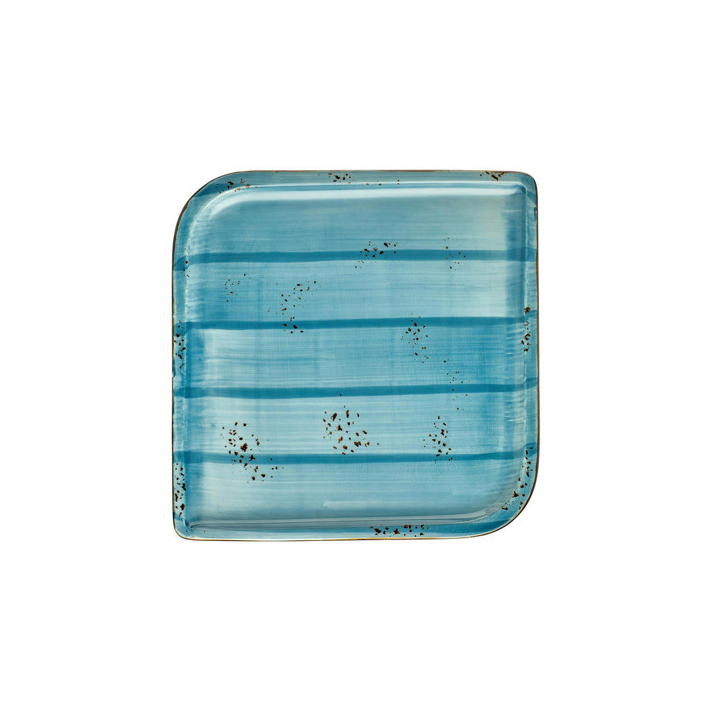 Turgla Infinity 11Inch  x 11Inch  Square Turquoise Vitrified Plate SKU: T-HAINAR38KR-6