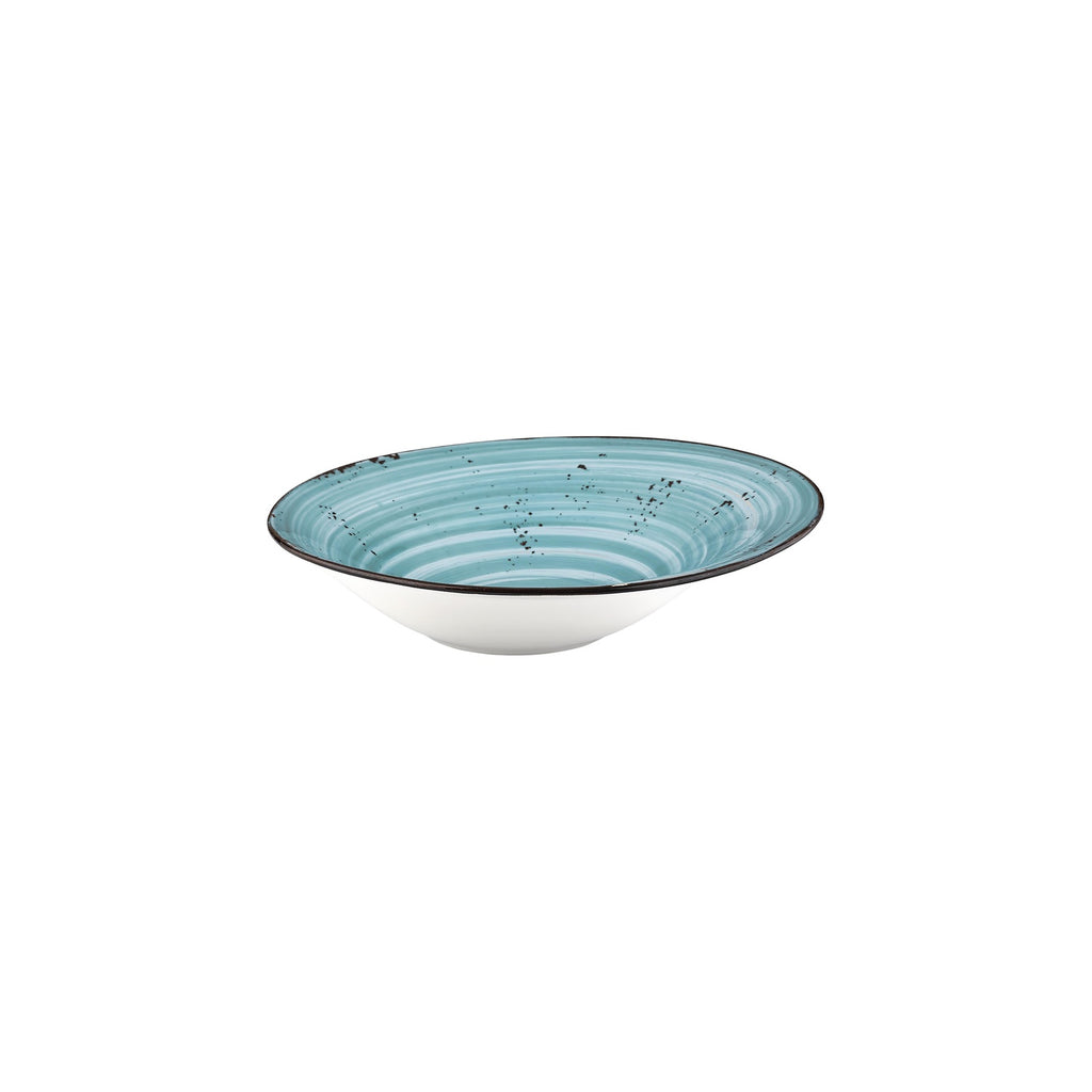 Turgla Infinity 10.75Inch  x 10.75Inch  x h:0Inch  17 oz. Organic Turquoise Vitrified Deep Plate SKU: T-HAINGBR27CK-6