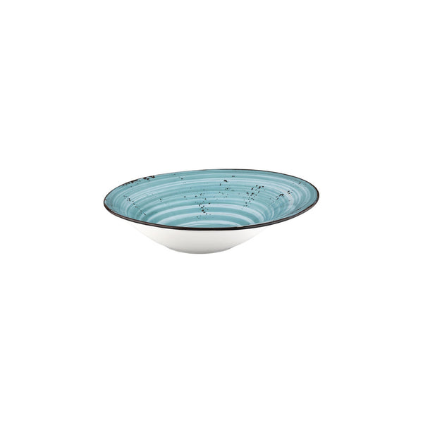 Turgla Infinity 10.75Inch  x 10.75Inch  x h:0Inch  17 oz. Organic Turquoise Vitrified Deep Plate SKU: T-HAINGBR27CK-6