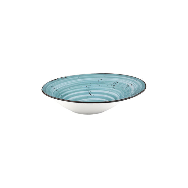 Turgla Infinity 11.75Inch  x 11.75Inch  x h:0Inch  24 oz. Organic Turquoise Vitrified Deep Plate SKU: T-HAINGBR30CK-6