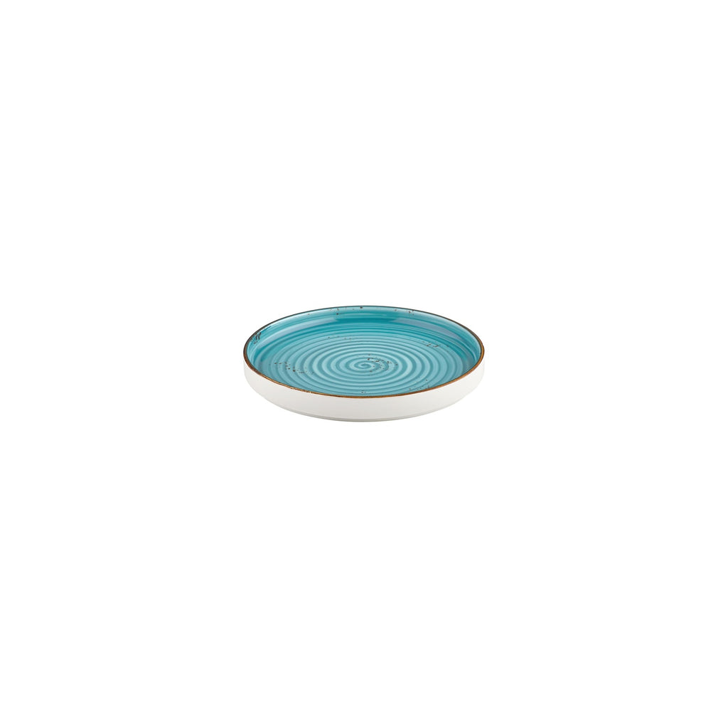 Turgla Infinity dia.6.25Inch  Round Turquoise Vitrified Plate SKU: T-HAINHL16RD-6