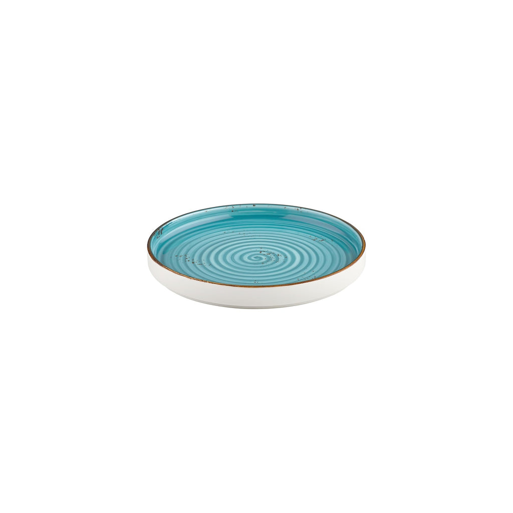 Turgla Infinity dia.9Inch  Round Turquoise Vitrified Plate SKU: T-HAINHL23RD-6