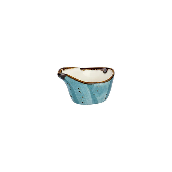 Turgla Infinity 3.25Inch  x 2Inch  x h:0Inch  2 oz. Oval Turquoise Vitrified Creamer SKU: T-HAINZT01ST-24
