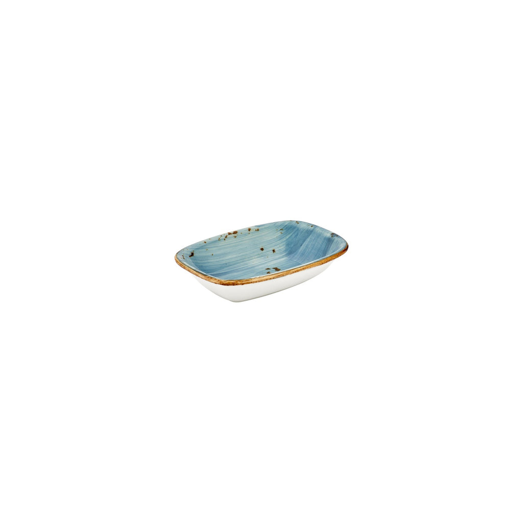 Turgla Infinity 7Inch  x 5Inch  x h:0Inch  Rectangular Turquoise Vitrified Deep Plate SKU: T-HAINZT18DKY-12
