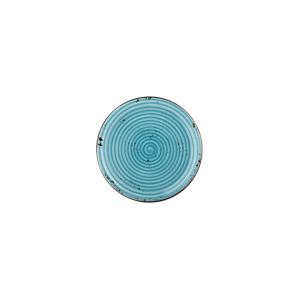 Turgla Infinity dia.7.5Inch  Round Turquoise Vitrified Plate SKU: T-HAINZT19DZ-12