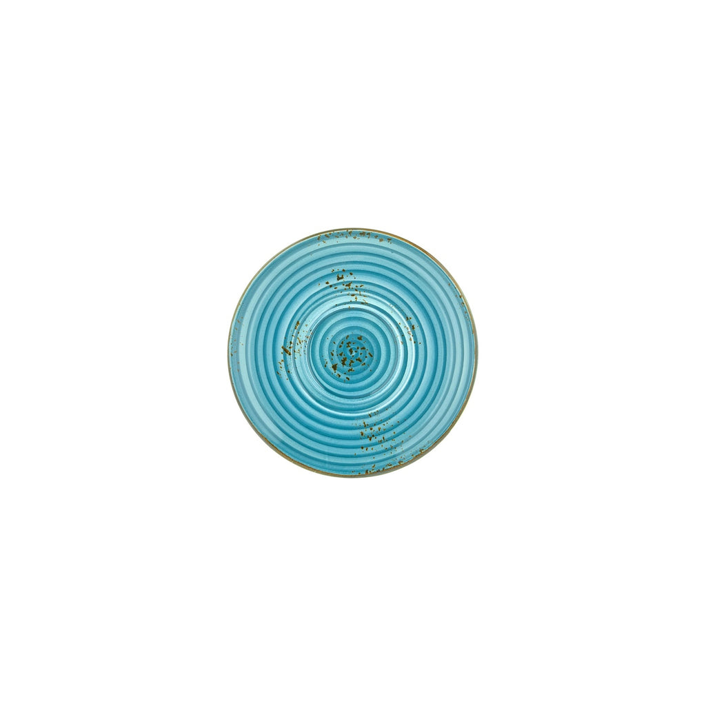Turgla Infinity dia.7.5Inch  Round Turquoise Vitrified Saucer SKU: T-HAINZT19KNS-12