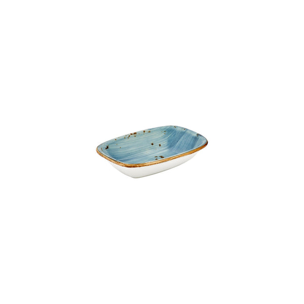 Turgla Infinity 7.75Inch  x 5.5Inch  x h:0Inch  Rectangular Turquoise Vitrified Deep Plate SKU: T-HAINZT20DKY-12