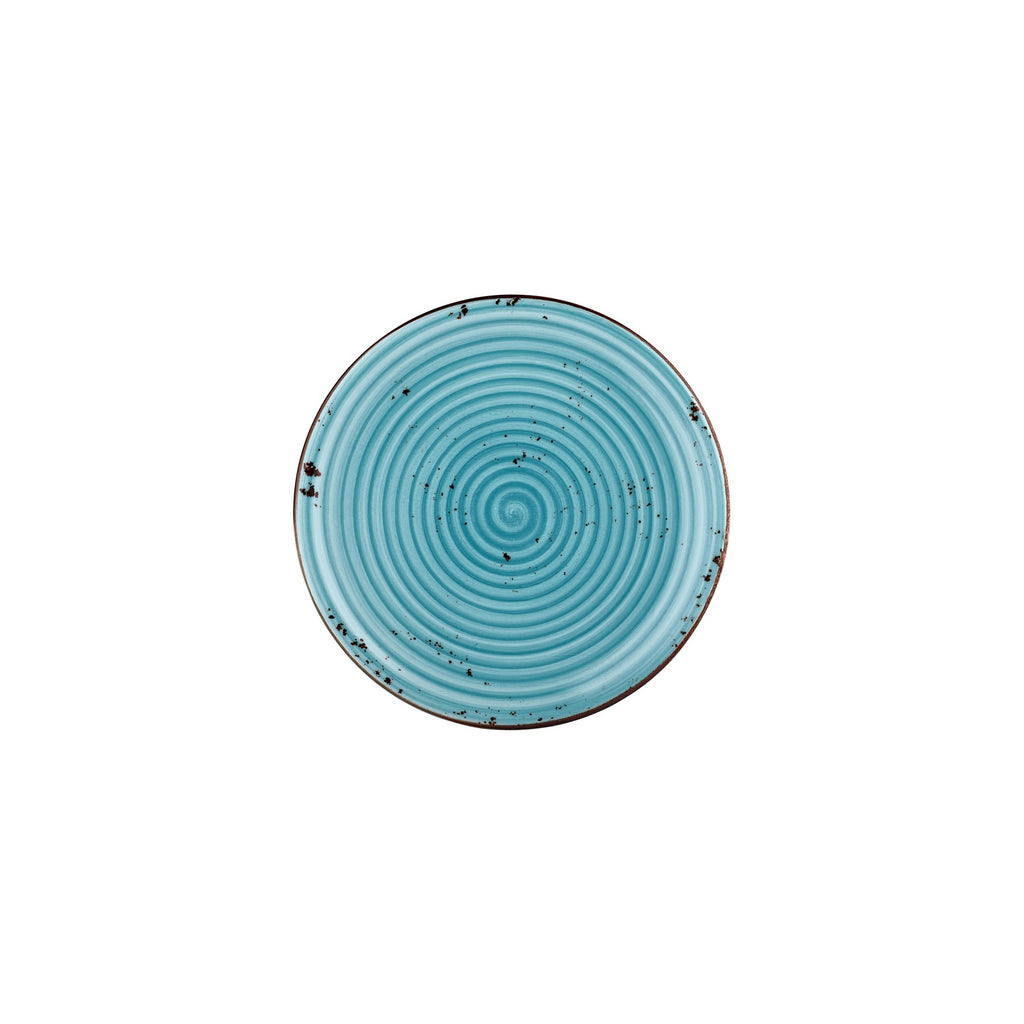 Turgla Infinity dia.9Inch  Round Turquoise Vitrified Plate SKU: T-HAINZT23DZ-12