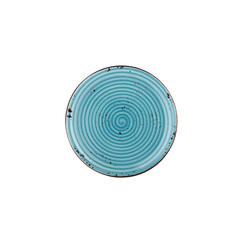 Turgla Infinity dia.9.75Inch  Round Turquoise Vitrified Plate SKU: T-HAINZT25DZ-12