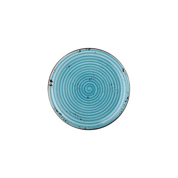 Turgla Infinity dia.9.75Inch  Round Turquoise Vitrified Plate SKU: T-HAINZT25DZ-12