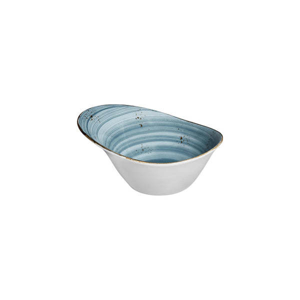 Turgla Infinity 10.25Inch  x 7.5Inch  x h:0Inch  42 oz. Organic Turquoise Vitrified Bowl SKU: T-HAINZT26OKS-6